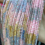 Micro Faceted Crystal Garnet Round Small Stone Beads 15.5
