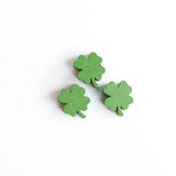20pcs Easter Clover Hat Wooden Beads Decoration DIY Wood Chips Tassel Beads