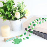 20pcs Easter Clover Hat Wooden Beads Decoration DIY Wood Chips Tassel Beads