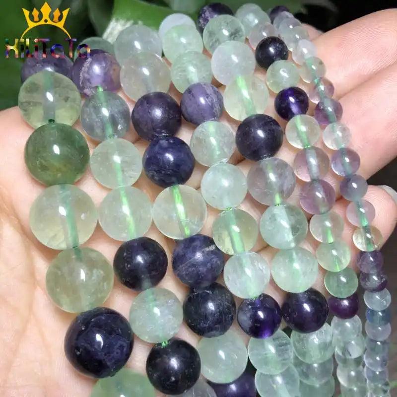 Fluorite Quartz Loose Beads DIY Jewelry Making 15''