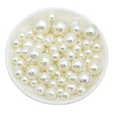 3-30mm Beige Round ABS Pearl spacer Loose Beads Jewelry Making Craft