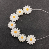 5pcs Daisy Sunflower Pearl Shell Beads DIY Jewelry Making Earring Accessories