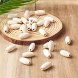 50Pcs 20x10mm Natural Wood Oval Spacer Beads DIY Jewelry Making Accessories