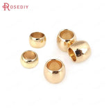 30PCS 4x2MM 6x5MM Brass Large Hole Spacer Beads Bracelet DIY Jewelry Making