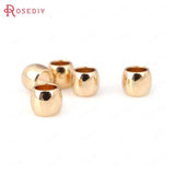30PCS 4x2MM 6x5MM Brass Large Hole Spacer Beads Bracelet DIY Jewelry Making