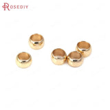 30PCS 4x2MM 6x5MM Brass Large Hole Spacer Beads Bracelet DIY Jewelry Making