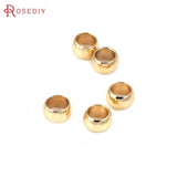 30PCS 4x2MM 6x5MM Brass Large Hole Spacer Beads Bracelet DIY Jewelry Making