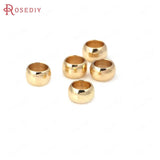 30PCS 4x2MM 6x5MM Brass Large Hole Spacer Beads Bracelet DIY Jewelry Making