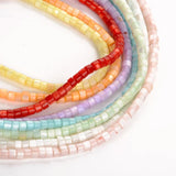 Shell Beads Cylinder Mother of Pearl Loose Spacer Beaded 4mm 125pcs