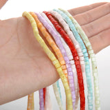 Shell Beads Cylinder Mother of Pearl Loose Spacer Beaded 4mm 125pcs