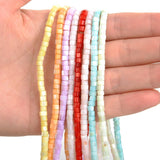 Shell Beads Cylinder Mother of Pearl Loose Spacer Beaded 4mm 125pcs