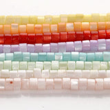 Shell Beads Cylinder Mother of Pearl Loose Spacer Beaded 4mm 125pcs