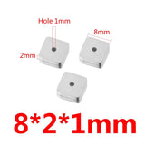 10pcs 4 6 8mm SS Plated 18K Square Round Loose Beads for DIY Charm Jewelry
