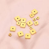 10pcs 4 6 8mm SS Plated 18K Square Round Loose Beads for DIY Charm Jewelry