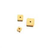10pcs 4 6 8mm SS Plated 18K Square Round Loose Beads for DIY Charm Jewelry