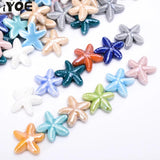 18mm Starfish Ceramic Beads Big Hole Loose Porcelain Beads