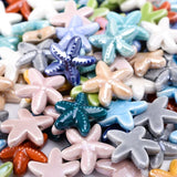 18mm Starfish Ceramic Beads Big Hole Loose Porcelain Beads