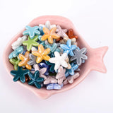 18mm Starfish Ceramic Beads Big Hole Loose Porcelain Beads