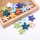 18mm Starfish Ceramic Beads Big Hole Loose Porcelain Beads