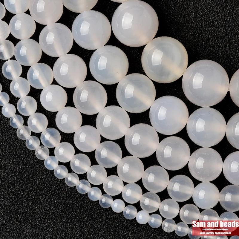 Natural Stone Clear Agate Beads for Jewelry Making 15''