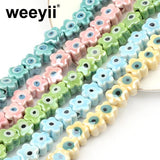 11mm Flower Eye Ceramic Beads DIY Bracelet Necklaces Porcelain Beads