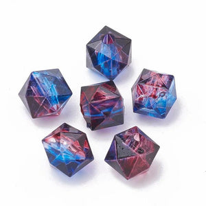 100pcs Acrylic Polygon Beads for Jewelry Making 7.5x8x8mm