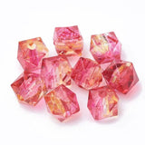 100pcs Acrylic Polygon Beads for Jewelry Making 7.5x8x8mm