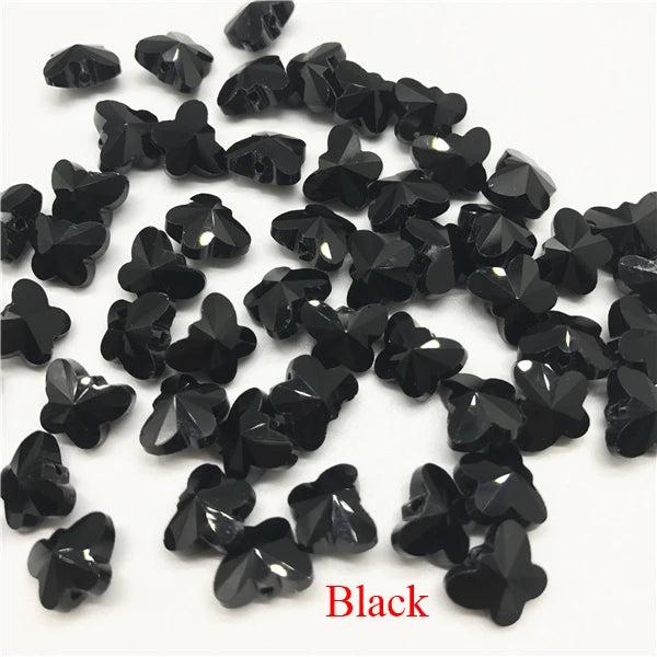 30pcs/lot Colorful Crystal Butterfly Beads for Jewelry Making