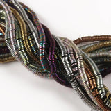 Hematite Stone Beads Flat Round Loose Spacer 15''Inches