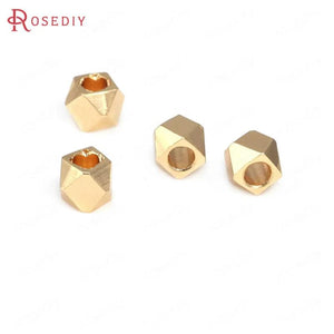 18K Brass Square Spacer Beads for Bracelets Jewelry Making