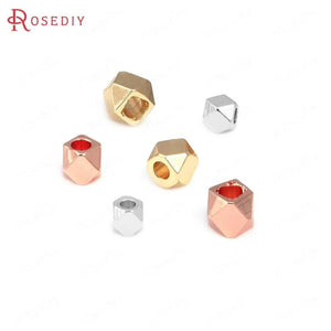 18K Brass Square Spacer Beads for Bracelets Jewelry Making