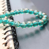 10pcs 10mm Lampwork Glass Beads Round Teal Green With Shinning Sand DIY