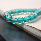 10pcs 10mm Lampwork Glass Beads Round Teal Green With Shinning Sand DIY