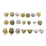 Mixed Metal Bracelet Charm Tiger Lion Owl Big Hole Alloy Spacer Beads