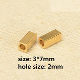 50 PCS Raw Brass Flower Spacer Beads DIY Jewelry Making