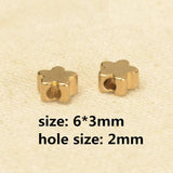 50 PCS Raw Brass Flower Spacer Beads DIY Jewelry Making