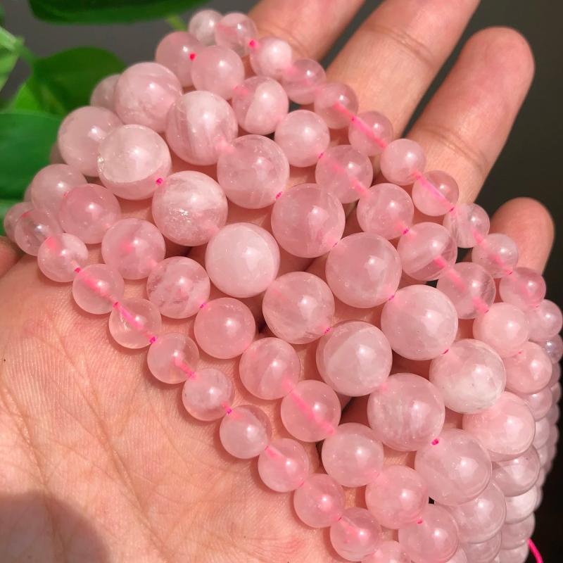 Madagascar Rose Quartzs 4-10mm Natural Stone Beads for Bracelet DIY