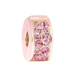 4pcs round heart pink lake red bow crystal clips DIY bead charms bracelet X051