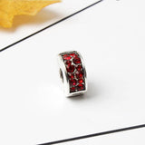 4pcs round heart pink lake red bow crystal clips DIY bead charms bracelet X051