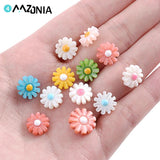 5pcs Natural Pearl Shell Sunflower Daisy Charms Loose Beads for Jewelry Making