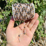 Stainless Steel Chain Evil Eye Charm Multicolor Pearls