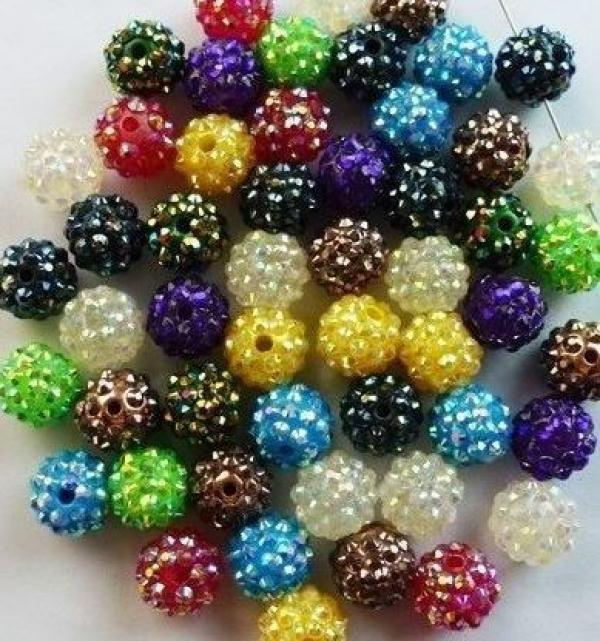 10MM Resin Rhinestone Beads Chunky Bling Ball Beads DIY Finding