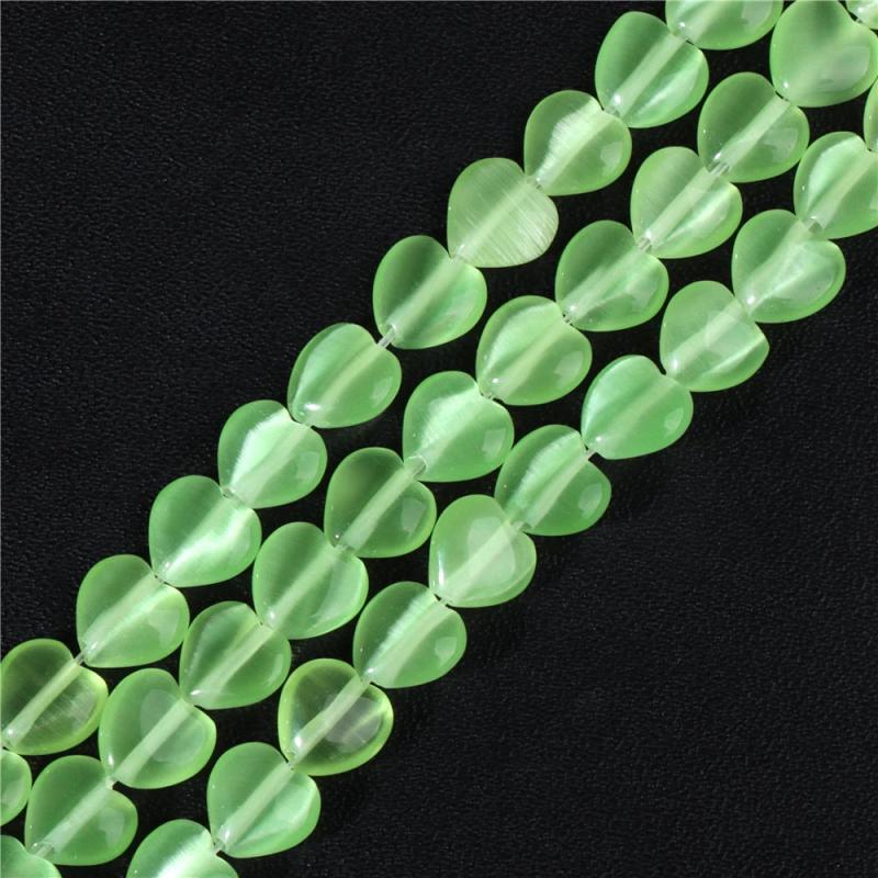8MM Heart Cat Eye Stone Opal Spacer Beads for Jewelry Making