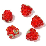 2pcs Lampwork Raspberry Beads for Charms Pendant Necklace Bracelet DIY