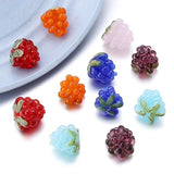 2pcs Lampwork Raspberry Beads for Charms Pendant Necklace Bracelet DIY