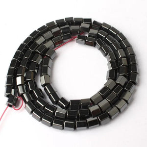 Natural Hematite Stone Spacer Big Hole Beads 15'' Strand