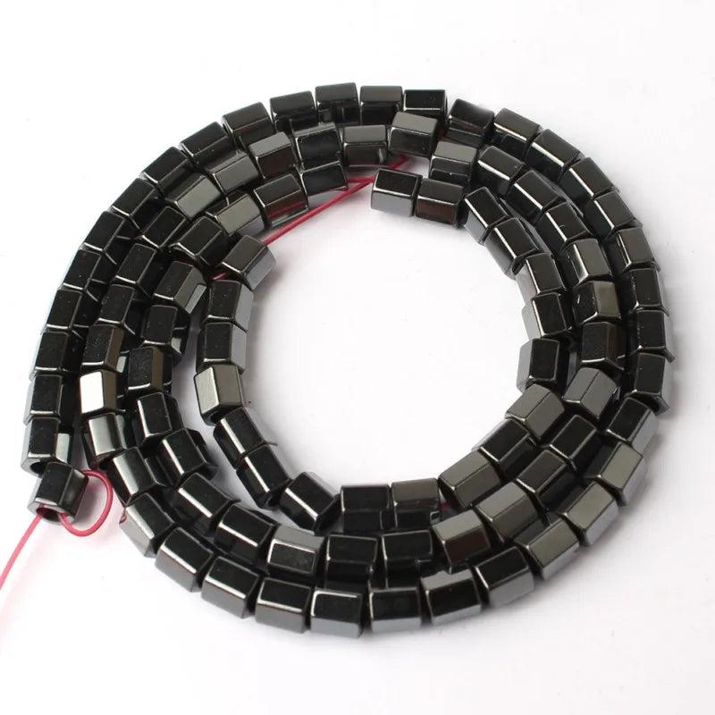 Natural Hematite Stone Spacer Big Hole Beads 15'' Strand