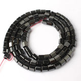 Natural Hematite Stone Spacer Big Hole Beads 15'' Strand