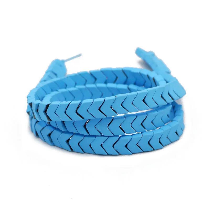 6x3mm Arrow Shape Spacer Matte Rubber Hematite Loose Beads