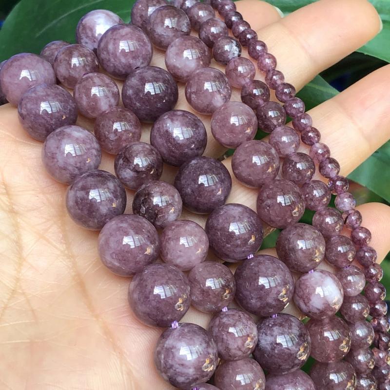 Purple Lepidolite Beads 4/6/8/10/12mm Round Spacer Beads